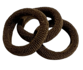 Haarelastiekje nylon mini 20 mm donkerbruin, per 50 stuks