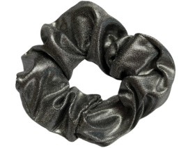 Scrunchie glimmend zilver/zwart