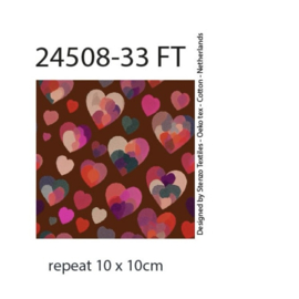 French Terry tricot (digitale print): Lovely hearts, per 25 cm