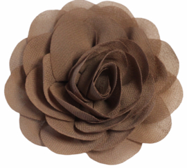 Stoffen bloem 8 cm chocobruin