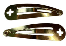 Klik-klak haarspeldje light gold  4 cm met gaatje, per stuk