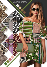 Canvas paneel ladies shopper: Retrospect'' Fancy Shopper, 150x150 cm