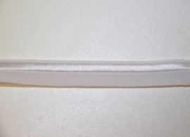 Elastisch paspelband glans/mat wit per 0,5 meter