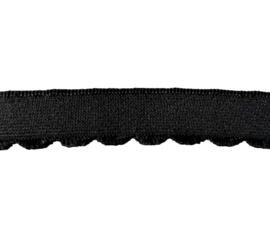 Elastisch kantje zwart stevig 10mm per 0,5 meter