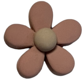Flatback bloemetje 26 mm oudroze/beige