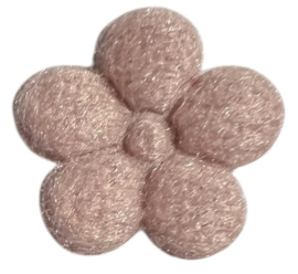 Bloemetje lichtoudroze vilt 15mm