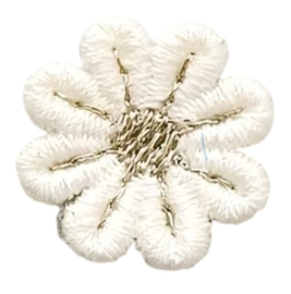 Bloemetje wit/goud 20 mm