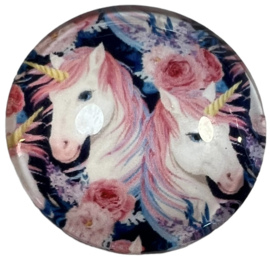 Glas cabochon 25mm: unicorns