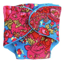 Luiertje My little BABY born rib blauw/rood gebloemd