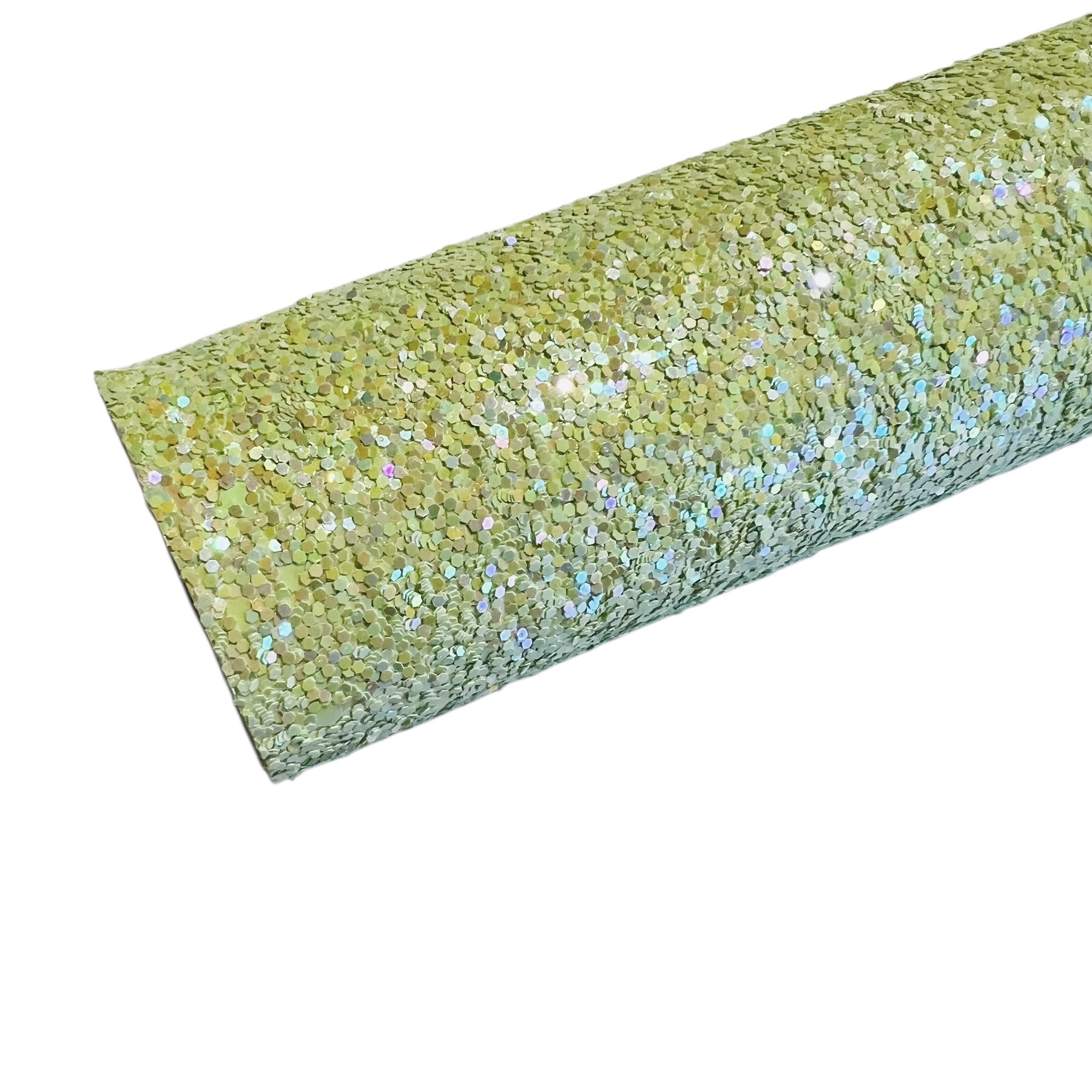 PU leer A4 lapje; glitter lichtgroen