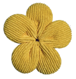 Applicatie bloem rib geel 45 mm