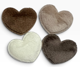 Pluche hart applicatie 25x30 mm crèmewit