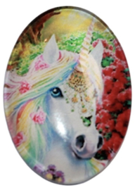Glas cabochon unicorn rainbow 18 x 25 mm