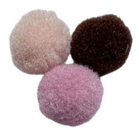 Pom pom soft 15 mm bruin