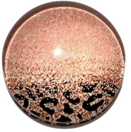 Glas cabochon 20mm: panter spikkel zachtroze/zwart