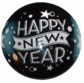 Glas cabochon 25mm: Happy new year