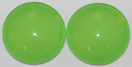 Glas flatback cabochon 12mm grasgroen per 2 stuks