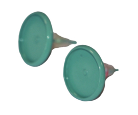 Knopjes oorbellen mint 14 x 14mm setting 12mm