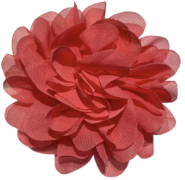 Stoffen bloem +/- 11 cm zalmroze