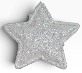 Applicatie glitter witte ster 33 mm