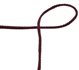 Koord katoen rond 6mm bordeaux, per meter