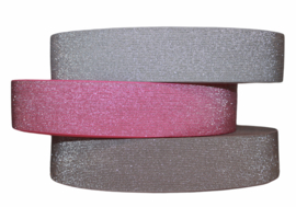 Glitter elastiek fuchsia 50 mm per 0,5 meter