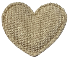 Applicatie hart rib beige 35x30 mm, per stuk