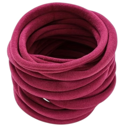 Elastisch haarbandje nylon kersenrood, soepel