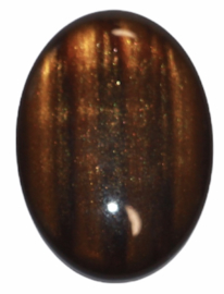 Cabochon bruin met glans streep 18 x 25 mm
