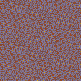 Katoen poplin: floral cognac (Qjutie), per 25 cm
