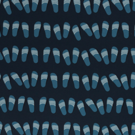 Canvas: Beach Slides by Thorsten Berger dark blue (Swafing), per 25 cm
