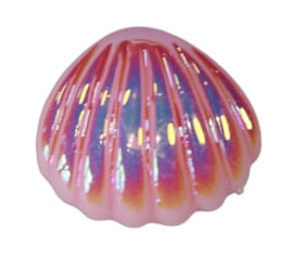 Flatback schelp met parelmoer glans 20mm, roze