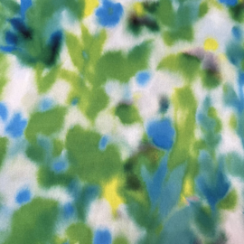 Satijn groen/blauw/geel/wit (Editex) per 25 cm