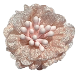 Stoffen bloem 30mm lichtroze