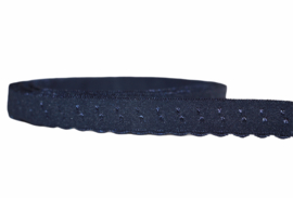 Elastische biaisband met schulprandje (vouwkant) marineblauw 10mm per 0,5 meter