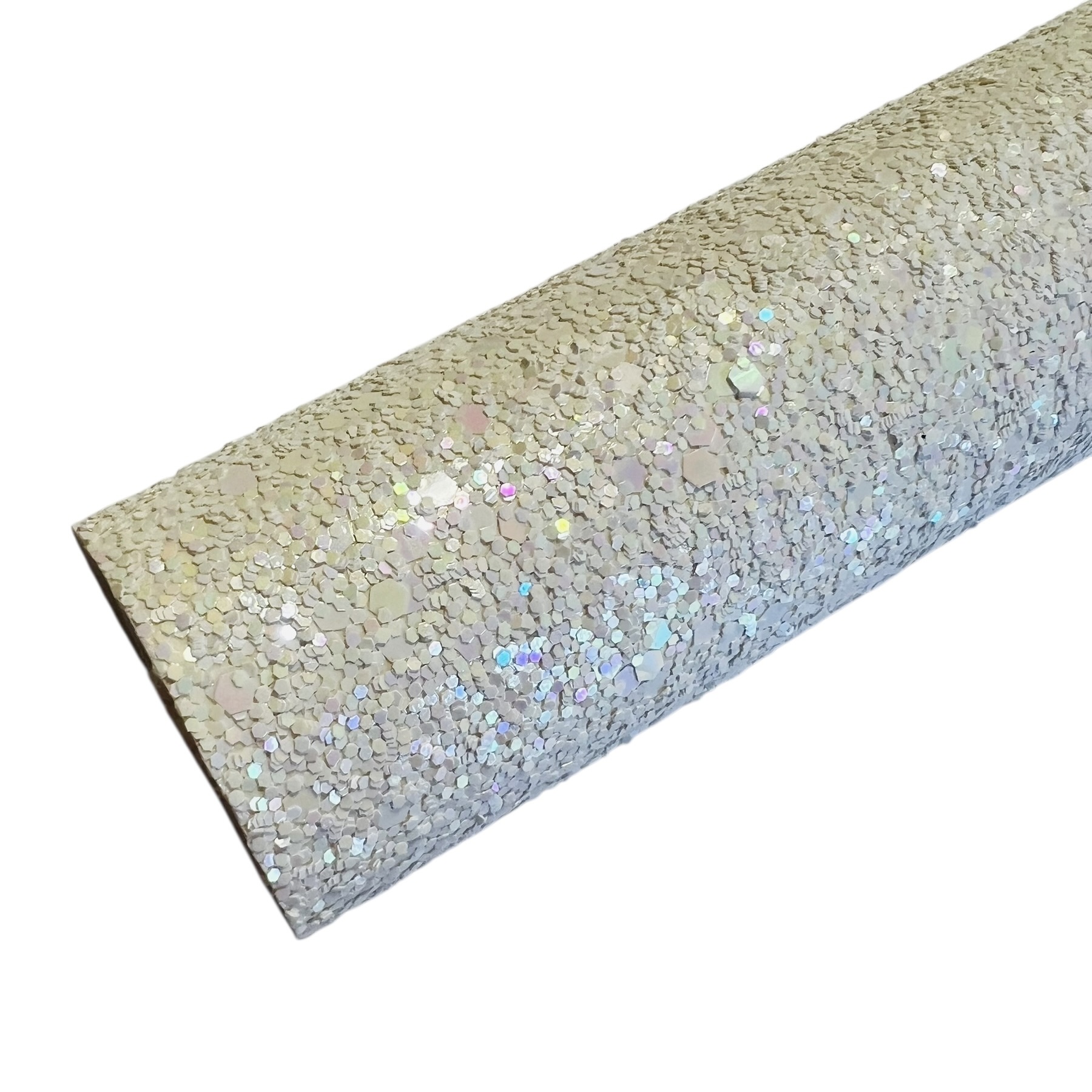 PU leer A4 lapje; glitter sneeuwwit