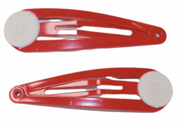 Klik-klak haarspeldje rood  46 mm met plakvlak