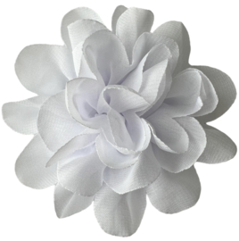 Stoffen bloem +/- 10 cm wit