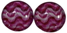 12 mm glascabochon pink waves, per 2 stuks