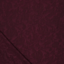 Viscose Belissi Gucco aubergine gebloemd , per 25 cm