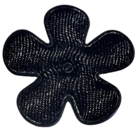 Bloemetje 25mm zwart  satijn