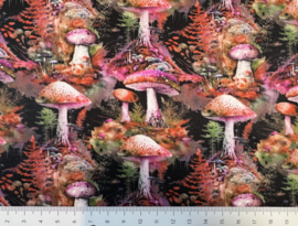Katoen (poplin): Mushroom forest, per 25 cm