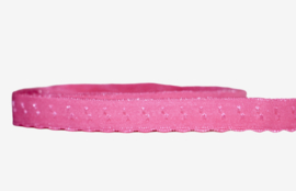 Elastische biaisband met schulprandje (vouwkant) roze 10mm per 0,5 meter