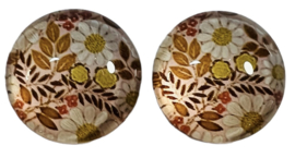 12 mm glascabochon bloemetjes en takjes, per 2 stuks