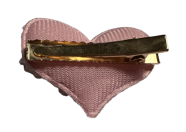 Alligator clipje light gold met pluche hart oudroze