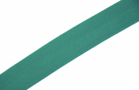 Elastisch biaisband/vouwtres MAT kleur emerald 20 mm per 0,5 meter