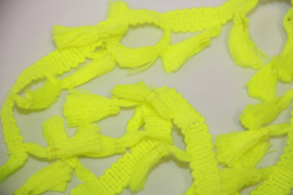 Neon geel kwastjesband 40mm, per 0,5 meter