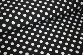 Tricot: DOT BLACK WHITE 15mm, per 25 cm