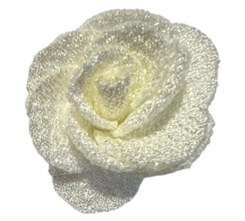 Stoffen bloem 25mm offwhite