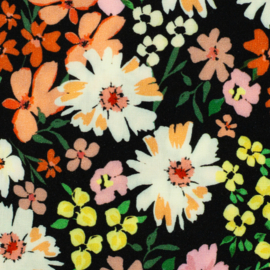 Viscose (geweven): Mails gebloemd, per 25 cm